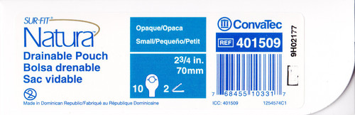 Colostomy Pouch Sur-Fit Natura® Two-Piece System 10 Inch Length Drainable