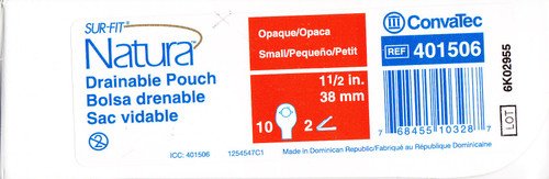 Colostomy Pouch Sur-Fit Natura- Two-Piece System 10 Inch Length Drainable