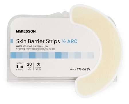 Skin Barrier Strip McKesson Adhesive Universal Flange Universal System Hydrocolloid Shape-to-Fit Opening 1 Inch W
