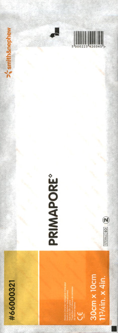 Adhesive Dressing Primapore 4 X 11-3/4 Inch Polyester Rectangle White Sterile