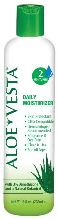 Hand and Body Moisturizer Aloe Vesta® 8 oz. Bottle Unscented Lotion CHG Compatible