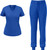 Stretch Women Scrubs Set - V Neck Fashion Rib Panel Scrubs Uniforms Top Jogger Pants PS1120