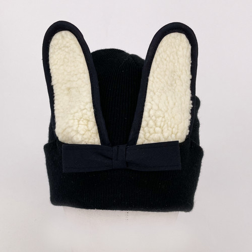 fleece Bunny Beanie - Black fleece Bunny Beanie - Black