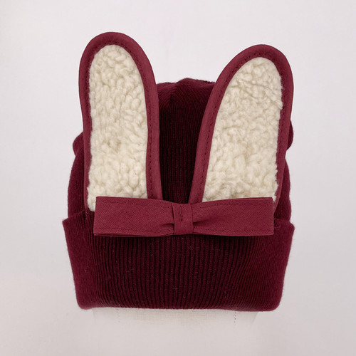 Fleece Bunny Beanie - Burgundy Fleece Bunny Beanie - Burgundy