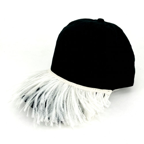 Feather Baseball Cap - Black/White