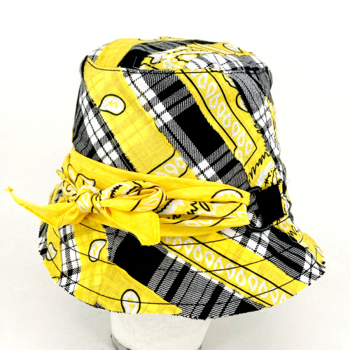 Bandana Bucket Hat - Black/Yellow