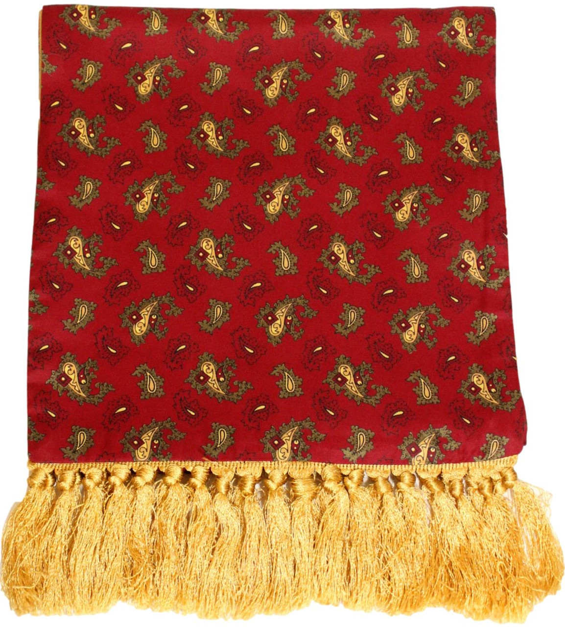 VINTAGE HOTTEX BY TOOTAL BRITISH GOLD RED MIX PAISLEY SCARF