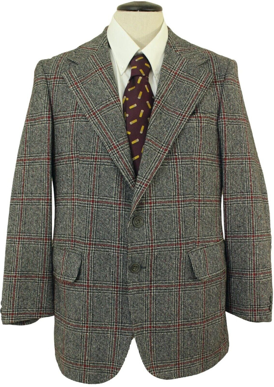 ジャケット・アウター Old Tweed Double Jacket Made in U.K. VINTAGE DUNN & CO MENS 42R BROWN MIX TWEED JACKET