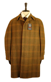 VINTAGE BLADEN SUPASAX 40R TAILORED BROWN MIX RAGLAN TWEED COAT