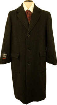 VINTAGE WEAVER WEARER MENS LARGE CHARCOAL MIX WOOL COAT