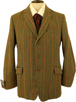 1968 BRITISH TAILORED SHAW & HAMILTON MENS 40" GREEN MIX TWEED JACKET