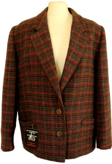 VINTAGE EASTEX LADIES SIZE 16 RED/GREEN MIX TWEED JACKET