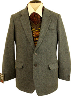 VINTAGE ST MICHAEL MENS 40" BLUE TWEED JACKET