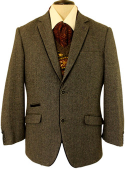 CAVANI MENS 42" SHORT GREY SLIM-FIT MODERN TWEED JACKET