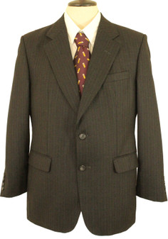 Vintage Daks Jermyn Street Grey Pinstripe Blazer 38S Merino Wool Suit Jacket