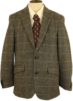 Fitecom Tweed Jacket Mens 38R Grey Modern Fit Blazer Wool