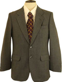 Vintage St Michael Mens 38S Grey Pinstripe Suit Blazer Jacket Wool Short Fit