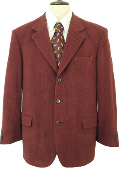 Luomo Mens 42R Maroon Cashmere Tweed Jacket