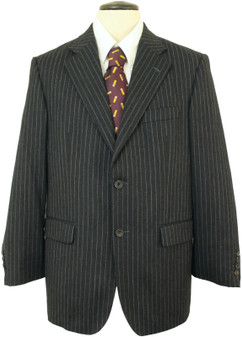 Vintage 38R Daks Mens Dark Grey Pinstripe Suit Smart Casual Wedding Jacket