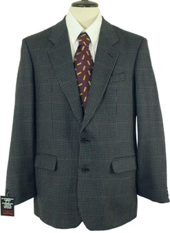 Vintage 40L St Michael Mens Navy/Grey Mix Check Tweed Wool Smart Casual Jacket