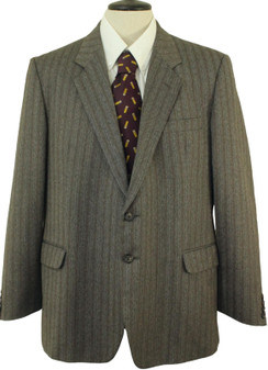 Vintage St Michael Mens 44R Brown/Grey Mix Suit Wool Smart Casual Jacket