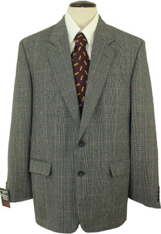 Vintage Daks Mens 42" Smart Grey Mix Long Windowpane Blazer Jacket