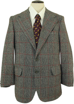 Vintage Retro Burton Mens 40R Grey Tailored Suit Wool Smart Casual Jacket
