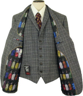Cavani Mens 48R Grey Mix 2-Piece Smart Casual Jacket & Waistcoat Set