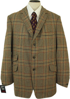 Mens 44" Brown John G Hardy 1985 AlSport Vintage Tweed Jacket Blazer Bespoke