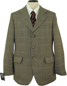 DUNN & CO MENS 104CM/41" LONG BROWN MIX LIGHTWEIGHT WORSTED WOOL TWEED JACKET