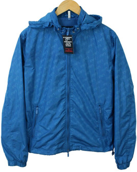 Armani Jeans Mens Small Blue Full Zip 2 Way Hoodie