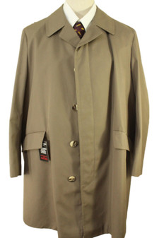VINTAGE C&A CANDA MENS 44S 112CM BROWN RAINCOAT COAT SINGLE BREASTED