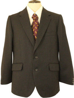 Pinstripe Pinstripe 40" Short Suit Grey Black Mix Jacket
