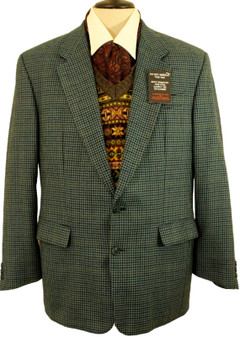 Mens Quills 42R Smart Blue Mix Woollen Irish Tweed Jacket