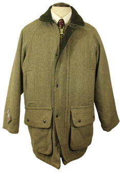 BRONTE DERBY TWEED MENS XL GREEN TWEED RAGLAN SHOOTING COUNTRY FIELDCOAT