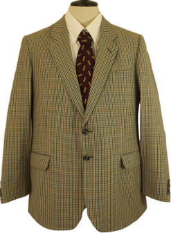 VTG TWEED ST MICHAEL MENS 42" GREEN MIX CHECK TWEED JACKET