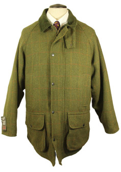 HUNTER OUTDOOR CLASSIC XXLARGE GREEN THICK TWEED RAGLAN COUNTRY FIELDCOAT