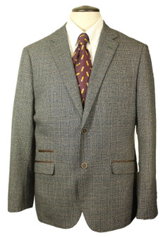 Cavani Grey Plaid Modern 42" Tweed Men's Smart Jacket
