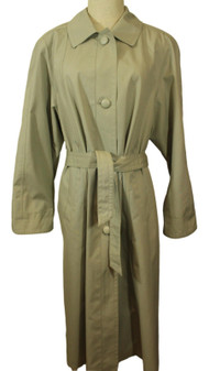 Vintage Stone Medium Ladies Elegant Belted Raincoat Rainmac Coat