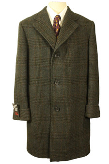 Vintage Dunn & Co Scottish 104cm/41" Grey Mix Thick Wool Tweed Overcoat