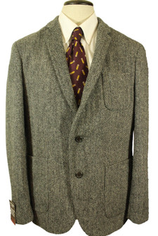 Harris Tweed Grey Primark Large 42" Slim Fit Herringbone Grey Tweed Blazer