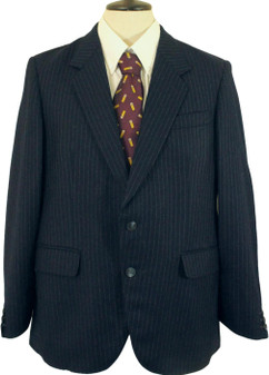 VINTAGE BLUE PINSTRIPE 42" SHORT BRITISH DUNN & CO MENS JACKET