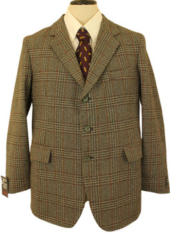 VINTAGE THORNPROOF TWIST TWEED MENS 42" BROWN MIX HACKING JACKET