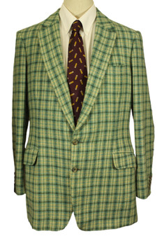 1982 Vtg Stubbings & Taylor EC4 42" Long Green British Tailored Tweed Jacket