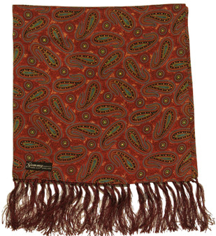 Sammy Vintage Rouge Mix Tassel Paisley Gents Scarf
