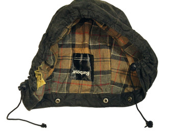 Barbour A197 Blue Waxed Cotton Waterproof Wired Brim Detachable Hood