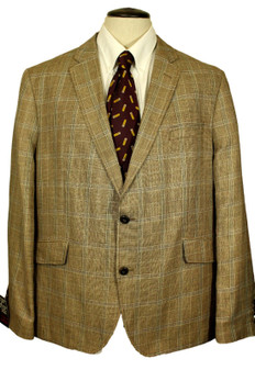 M&S Luxury Linen 48" Neutral Brown Mens Light Weight Linen Jacket