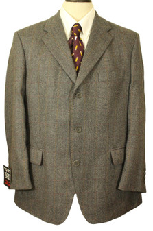 Magee Green 44" Short Geneva Grey Modern Herringbone Mens Tweed Jacket