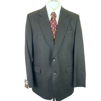 Vintage Daks Merino Wool 42" Long Grey Mix Pinstripe Suit Jacket
