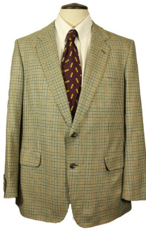 Vintage Magee Green 42R Light Weight Check British Tweed Jacket
